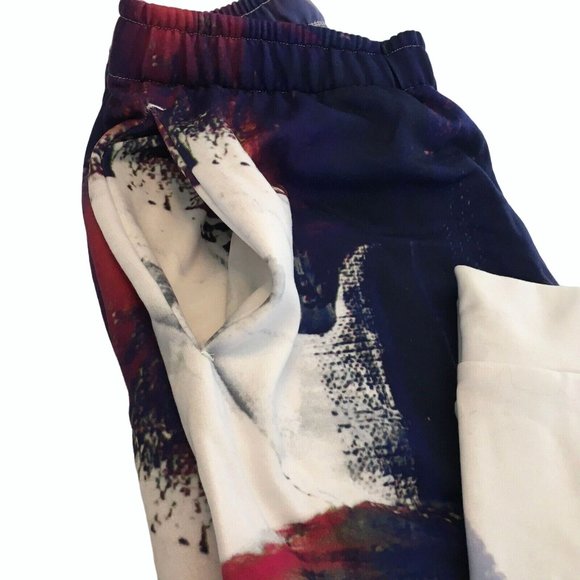 Lions Of Paris Womens Blue White Tapered Leg Pull‎ On Jogger Pants Size Large - Picture 8 of 11